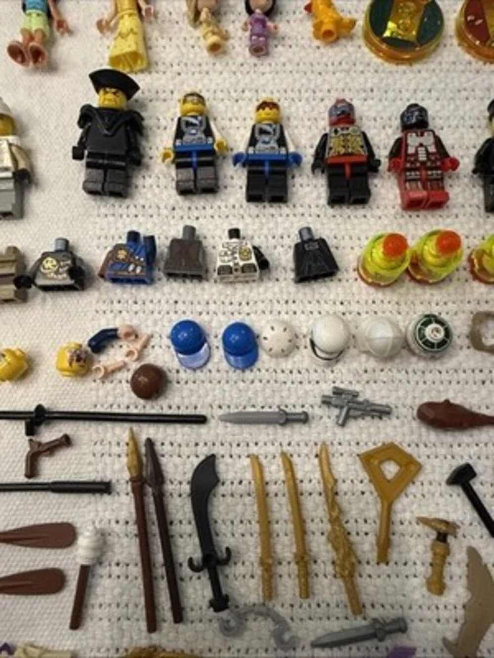 Lot Of Assorted LEGO Minifigures Minidolls Horses Body Parts Accessories